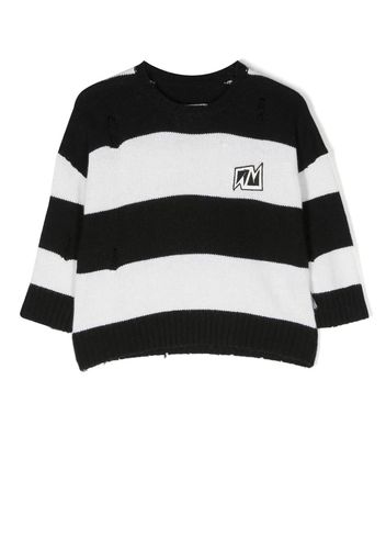 Nununu logo-patch long-sleeved sweater - Schwarz