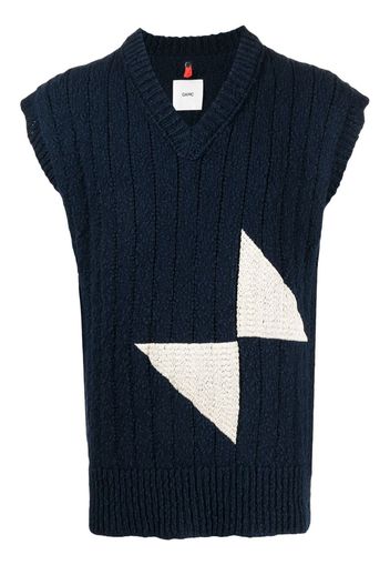 OAMC panelled knitted vest - Blau