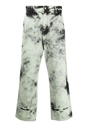 OAMC bleached-effect wide-leg jeans - Grün