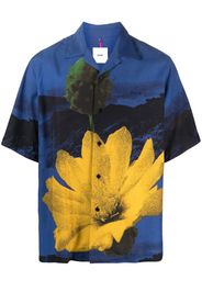 OAMC graphic-print short-sleeve shirt - Blau