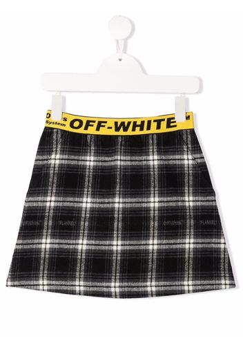 Off-White Kids CHECK LOGO MINI SKIRT BLACK YELLOW - Schwarz