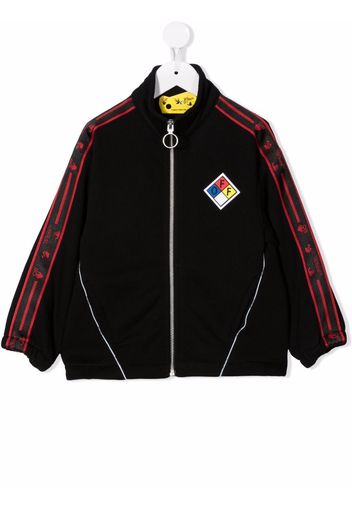 Off-White Kids Sportjacke mit Logo-Streifen - Schwarz