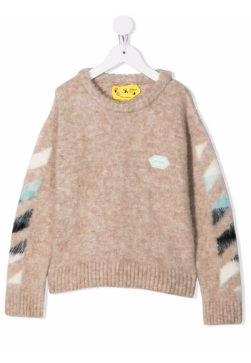 Off-White Kids OFF BRUSHED SWEATER BEIGE LIGHT BLUE - Nude