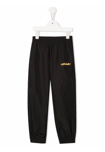 Off-White Kids OW SCRIPT LOGO DIAGONAL PANT BLACK YELL - Schwarz