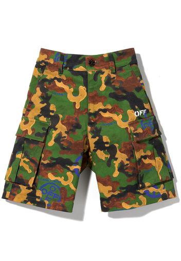 Off-White Kids OFF CAMO BLUE PEACE CARGO SH MILITARY BL - Grün