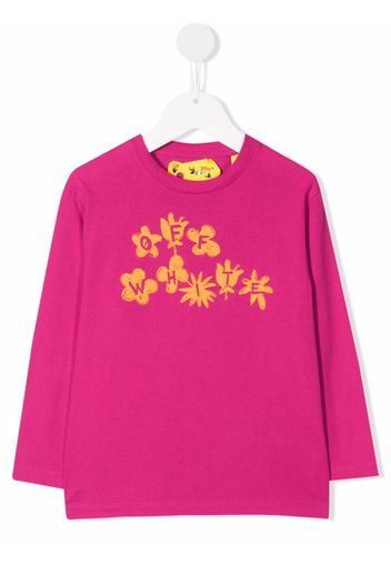 Off-White Kids OFF FLOWER TEE L/S FUCHSIA ORANGE - Rosa