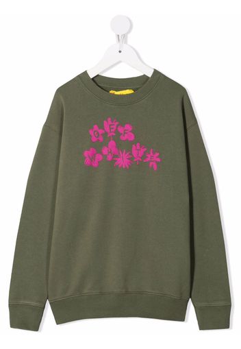 Off-White Kids OFF FLOWER CREWNECK MILITARY FUCHSIA - Grün