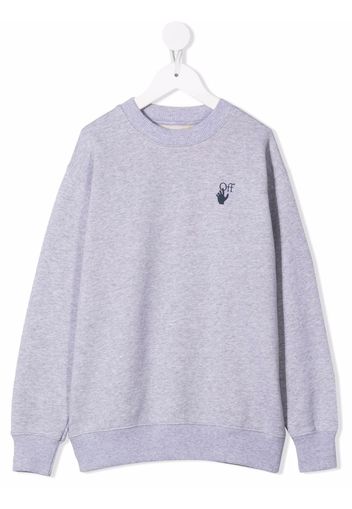 Off-White Kids MARKER CREWNECK LIGHT GREY NAVY BLUE - Grau