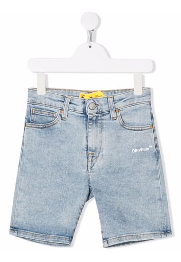 Off-White Kids OFF HELVETICA DENIM SHORT LIGHT BLUE WH - Blau