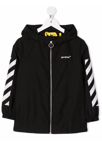 Off-White Kids chest logo-print jacket - Schwarz