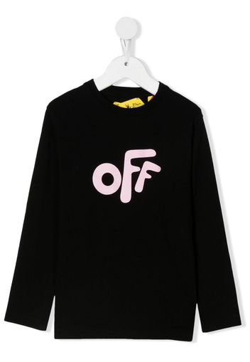 Off-White Kids Langarmshirt mit "Off"-Print - Schwarz