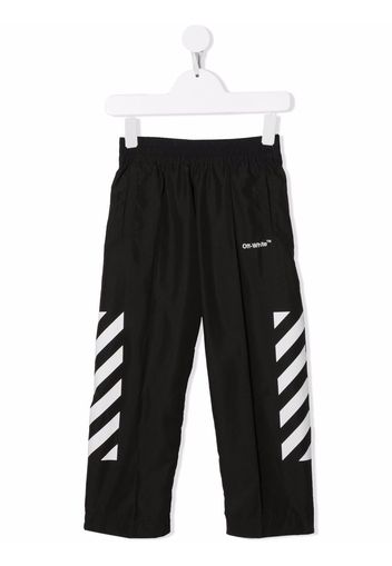 Off-White Kids OFF HELVETICA TRACK PANT BLACK WHITE - Schwarz