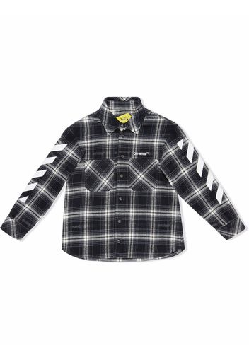 Off-White Kids CHECK FLANNEL SHIRT BLACK WHITE - Schwarz