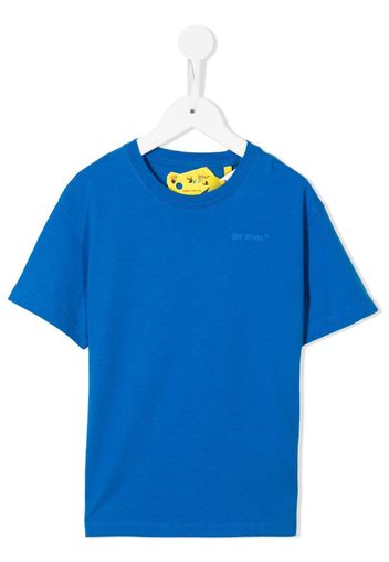 Off-White Kids chest logo-print T-shirt - Blau