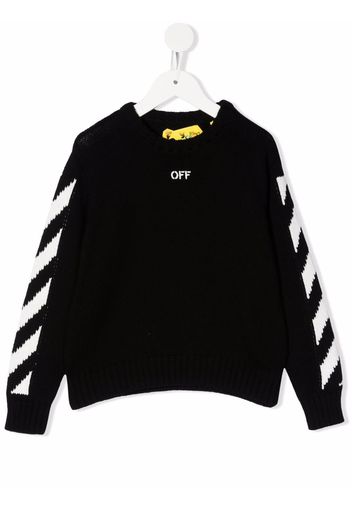 Off-White Kids logo crew-neck sweatshirt - Schwarz