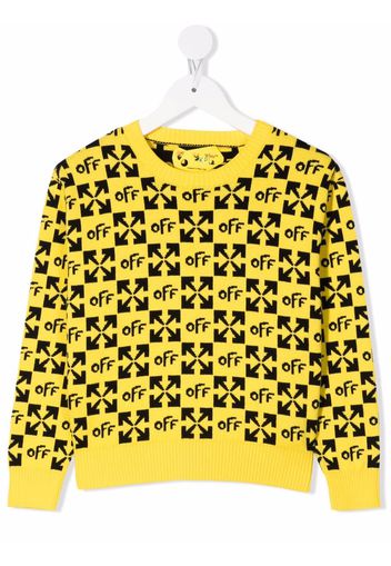 Off-White Kids all-over logo-print sweatshirt - Gelb