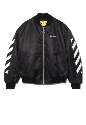 Off-White Kids Bomberjacke mit diagonalen Streifen - Schwarz