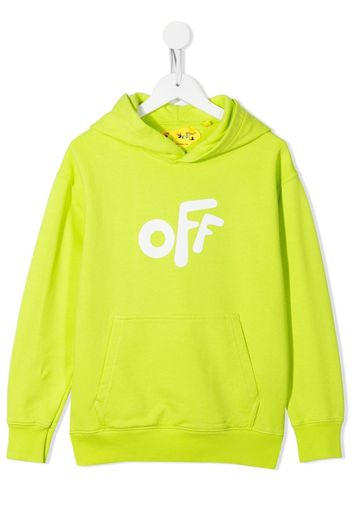 Off-White Kids logo print hoodie - Grün