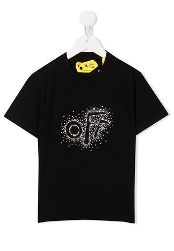 Off-White Kids embellished-logo cotton T-shirt - Schwarz