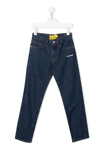 Off-White Kids Jeans mit diagonalen Streifen - Blau