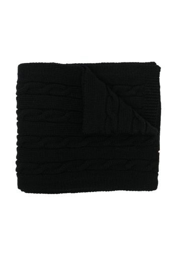 Off-White Kids Off Cable virgin wool scarf - Schwarz