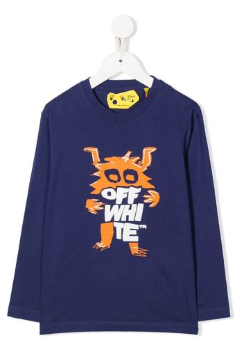 Off-White Kids Monster logo long-sleeve top - Blau