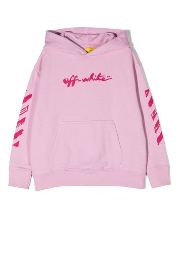 Off-White Kids Hoodie mit Logo-Print - Rosa