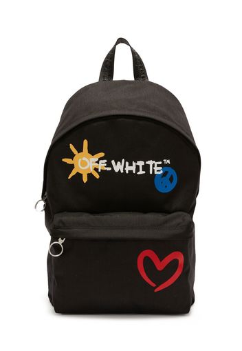 Off-White Kids Sun&Peace logo-print backpack - Schwarz