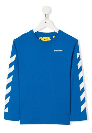 Off-White Kids logo-print long-sleeved T-shirt - Blau