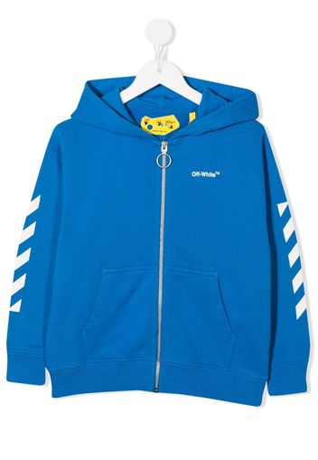 Off-White Kids logo-print hoodie - Blau