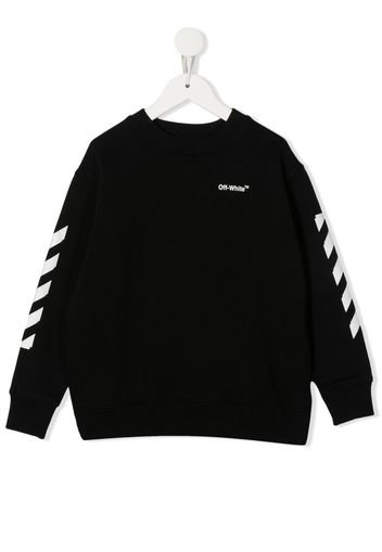 Off-White Kids cotton logo sweatshirt - Schwarz