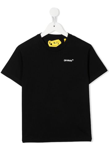 Off-White Kids logo-print detail T-shirt - Schwarz