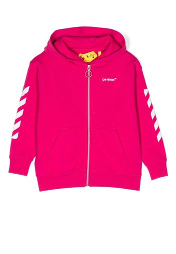 Off-White Kids Kapuzenjacke mit diagonalen Streifen - Rosa