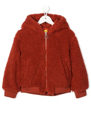 Off-White Kids faux-shearling zipped hoodie - Orange