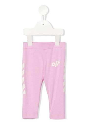 Off-White Kids logo-print straight-leg leggings - Rosa