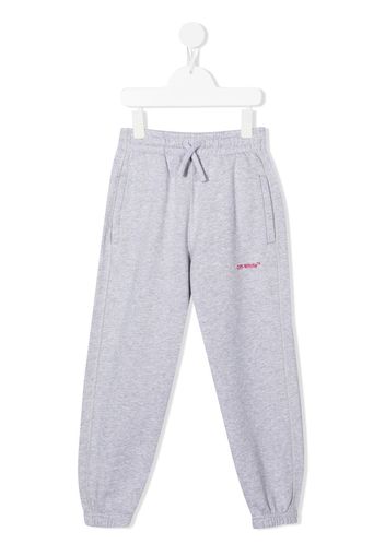 Off-White Kids logo-embroidered track pants - Grau