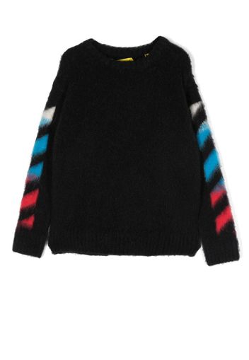 Off-White Kids TEEN logo-print wool-blend jumper - Schwarz