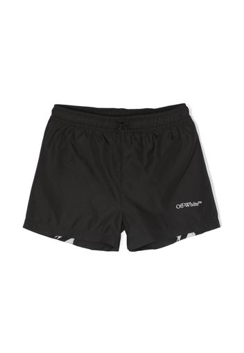 Off-White Kids logo-print swim shorts - Schwarz