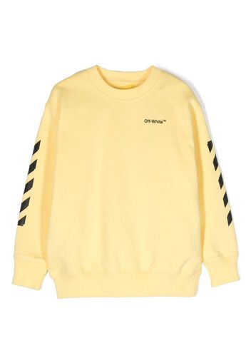 Off-White Kids logo-print cotton sweatshirt - Gelb