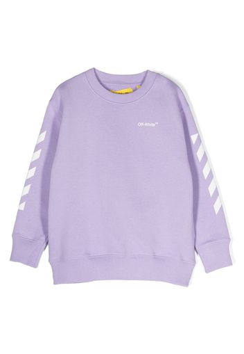 Off-White Kids logo-print cotton sweatshirt - Violett