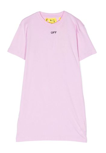 Off-White Kids logo print T-shirt dress - Violett