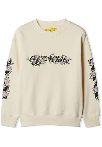 Off-White Kids Off Flowers organic cotton sweatshirt - Nude