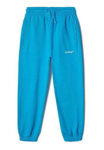 Off-White Kids Monster logo-print track pants - Blau