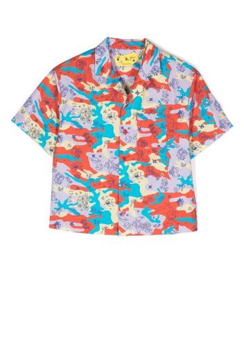 Off-White Kids camouflage-print short-sleeved shirt - Mehrfarbig