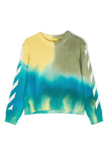 Off-White Kids tie-dye cotton jumper - Gelb