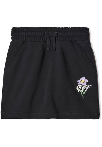 Off-White Kids Off Flowers Rock aus Bio-Baumwolle - Schwarz