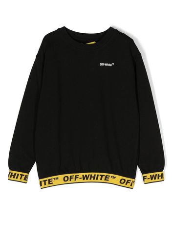 Off-White Kids Sweatshirt mit Logo-Streifen - BLACK YELLOW