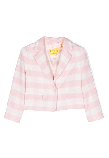 Off-White Kids stripped crop blazer - Rosa