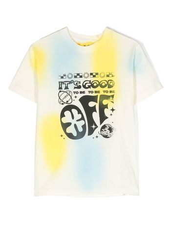 Off-White Kids graphic-print cotton T-Shirt - Gelb