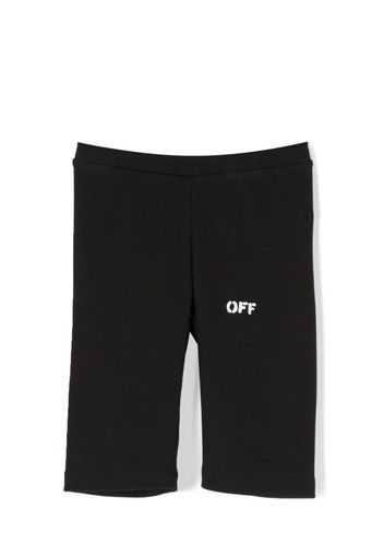 Off-White Kids logo-print cotton leggings - Schwarz